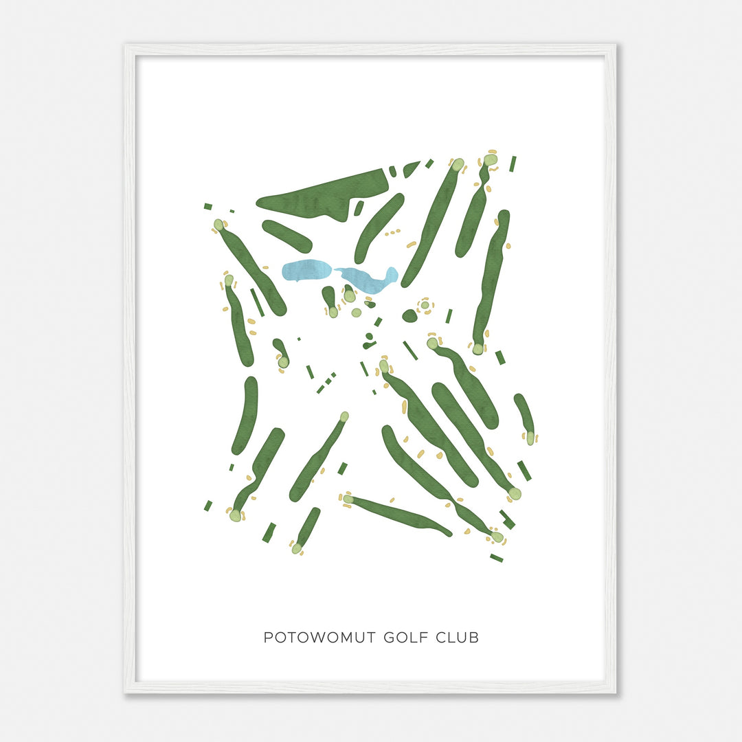 Print of Potowomut Golf Club Modern Map