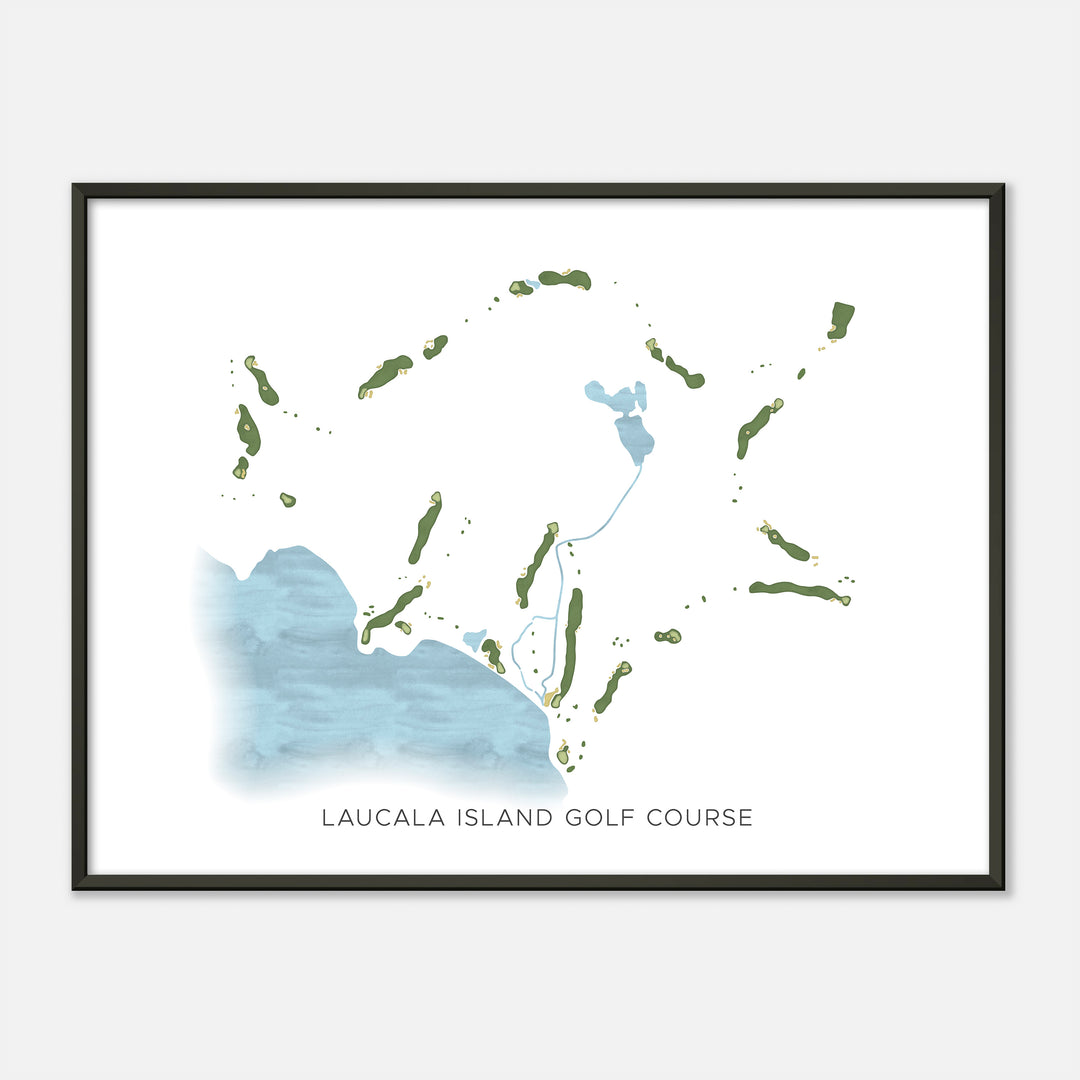 Print of Laucala Island Golf Course Modern Map