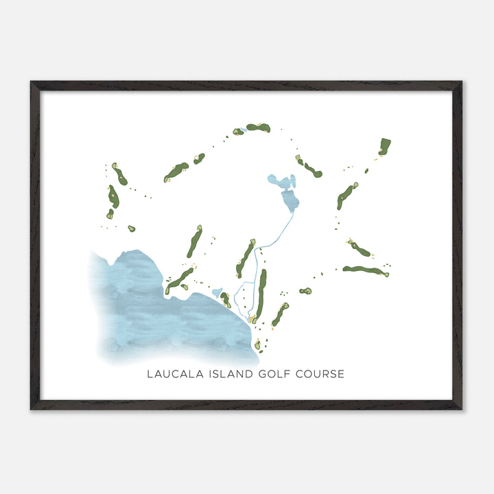 Print of Laucala Island Golf Course Modern Map
