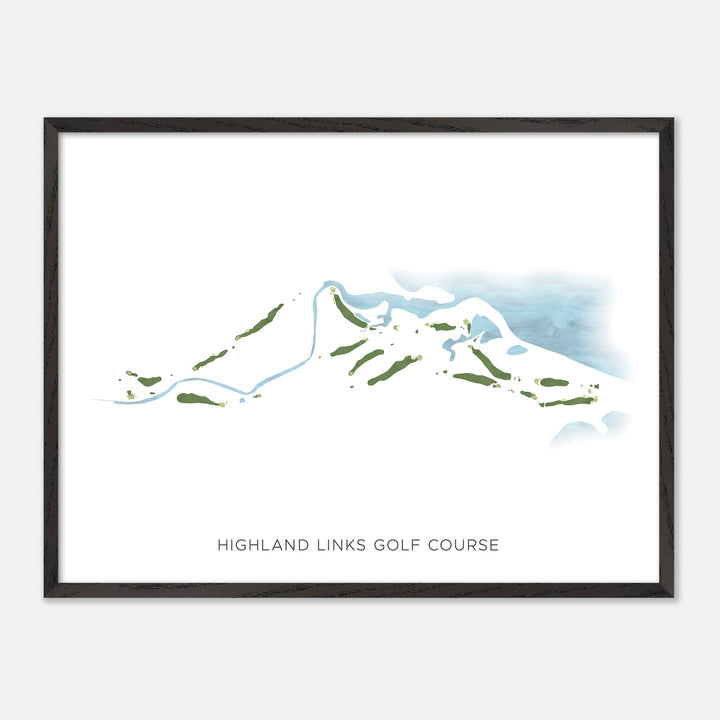 Print of Highland Links Golf Course Modern Map