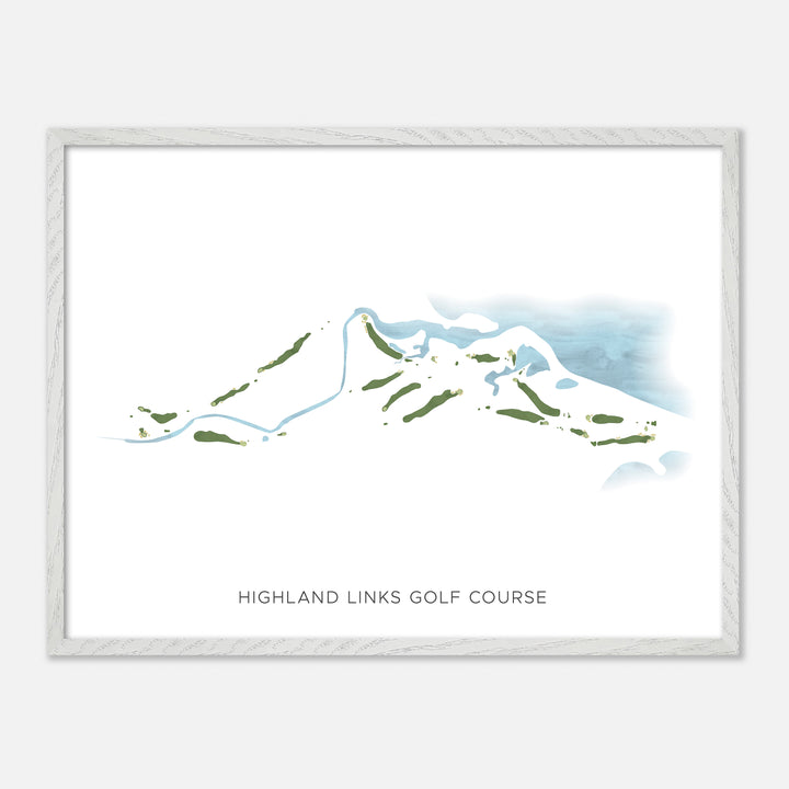 Print of Highland Links Golf Course Modern Map