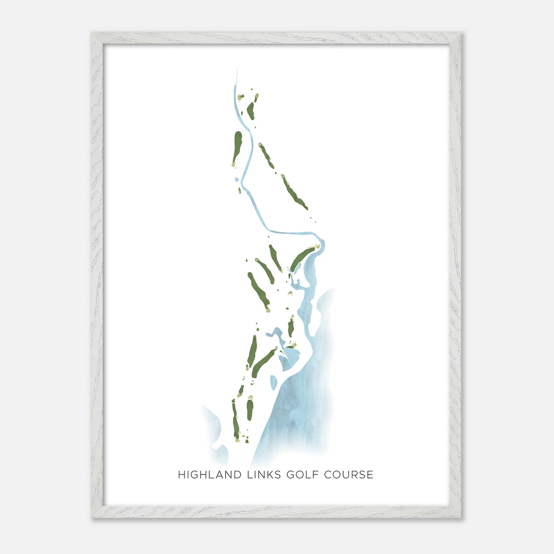 Print of Highland Links Golf Course Modern Map