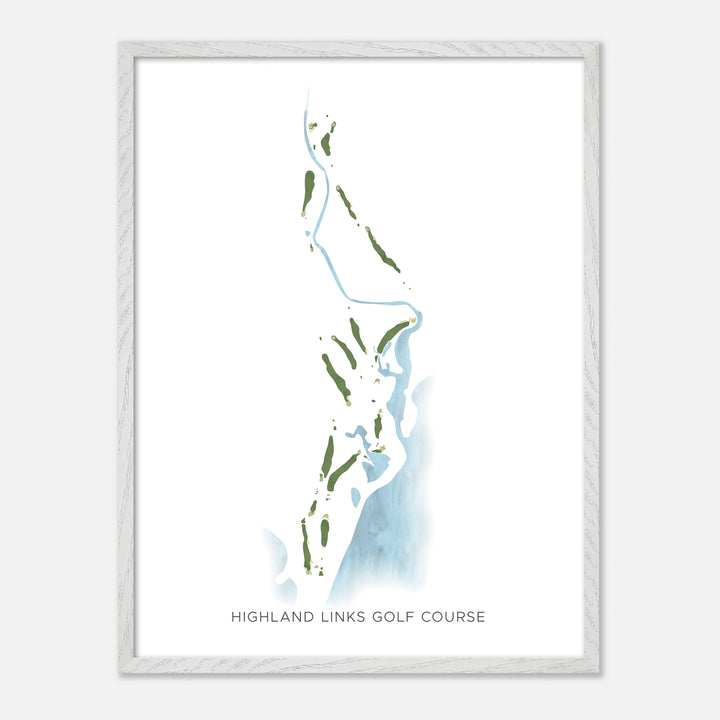 Print of Highland Links Golf Course Modern Map