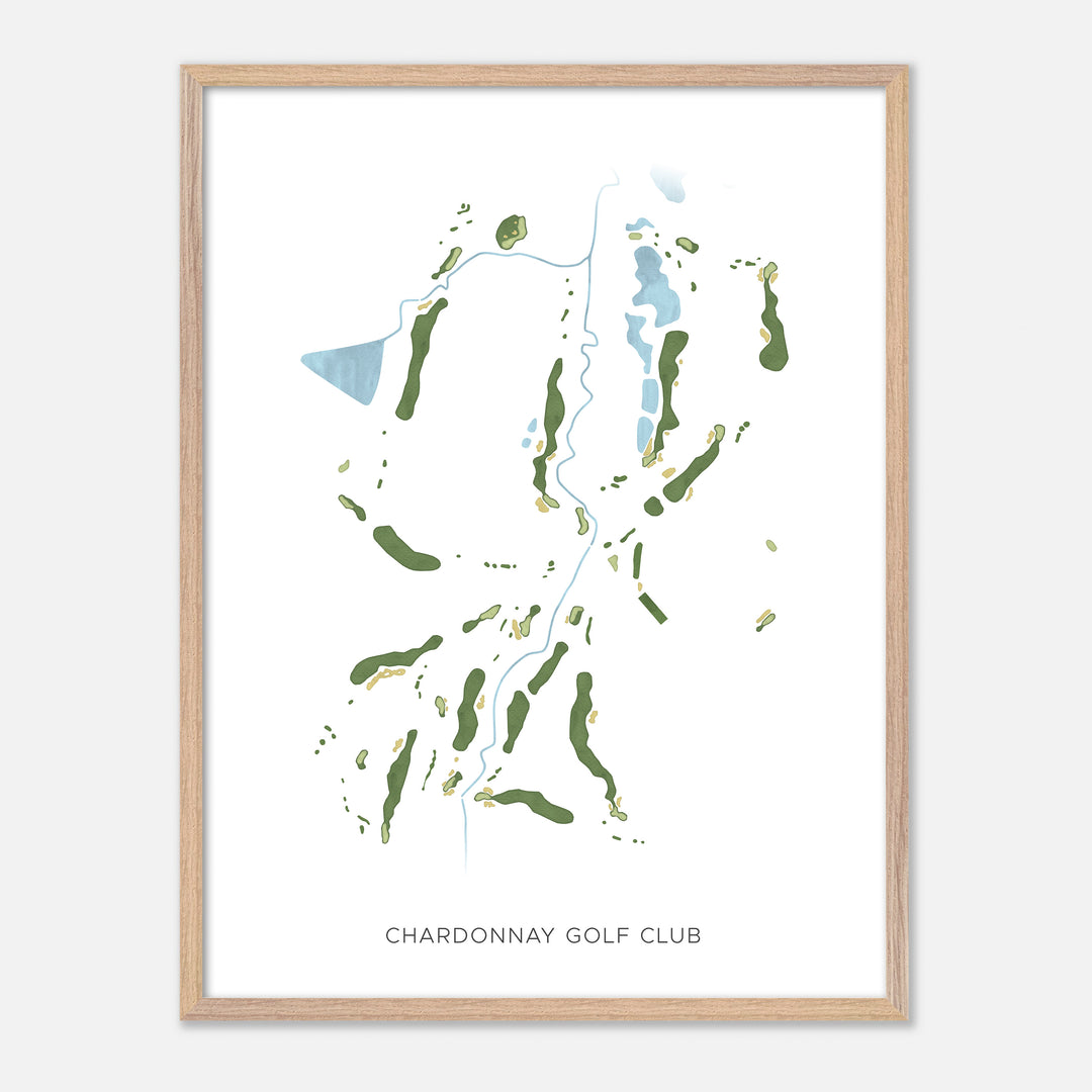 Print of Chardonnay Golf Club Modern Map