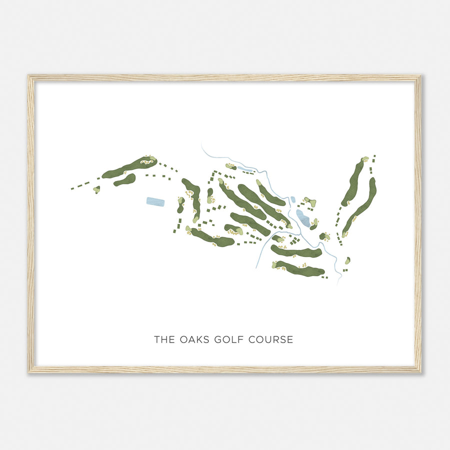 Print of The Oaks Golf Course Modern Map