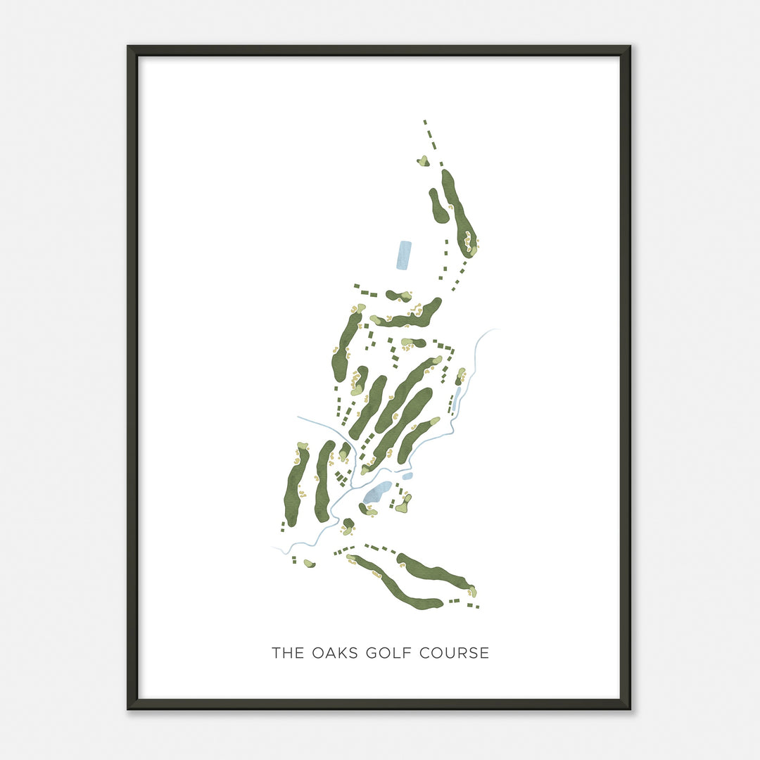 Print of The Oaks Golf Course Modern Map