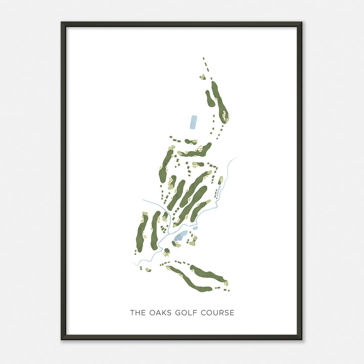Print of The Oaks Golf Course Modern Map