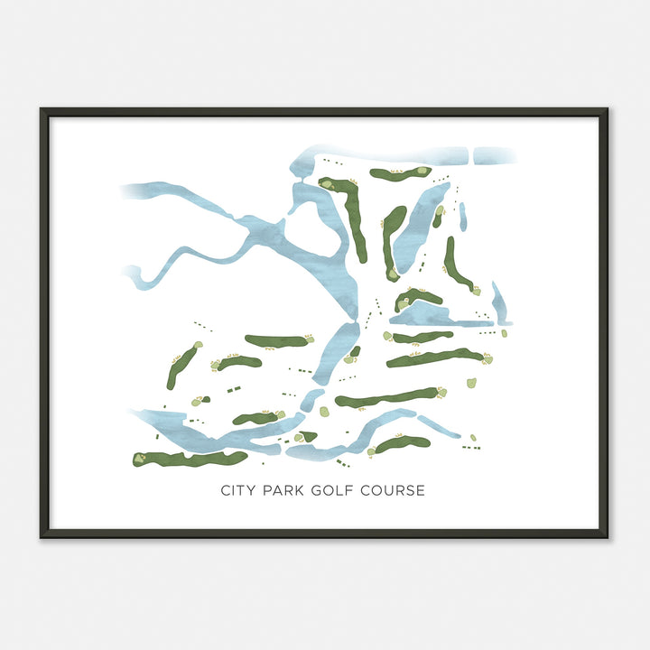 Print of City Park Golf Course Modern Map