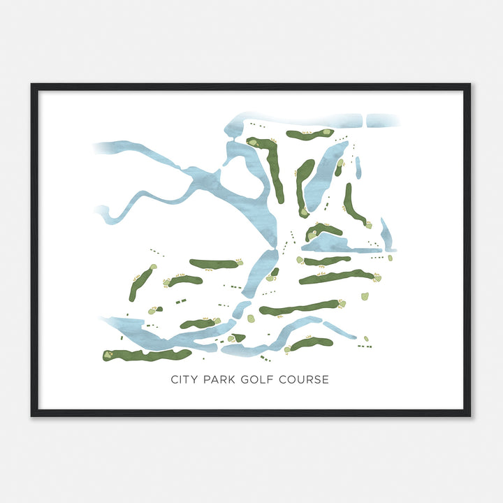 Print of City Park Golf Course Modern Map