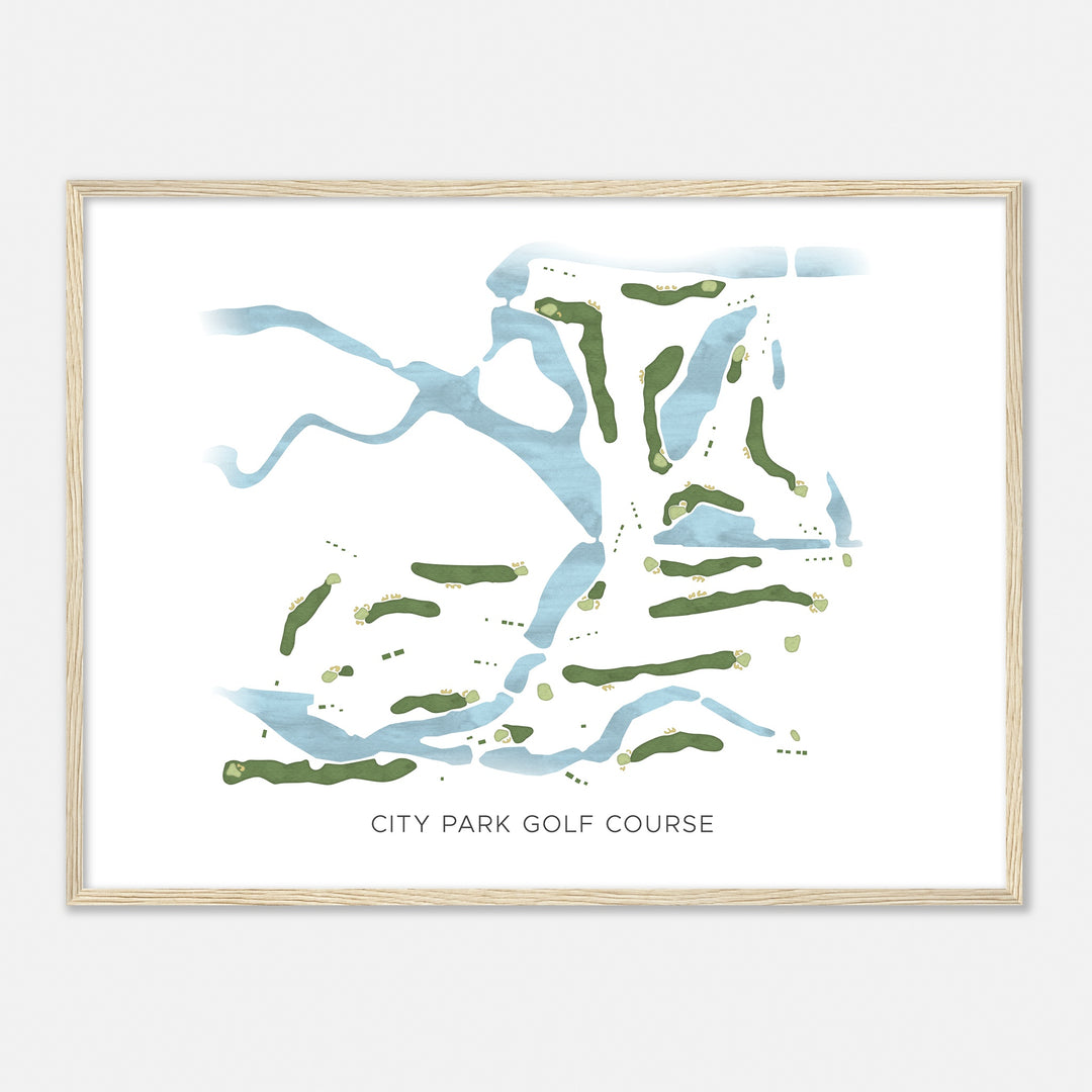 Print of City Park Golf Course Modern Map