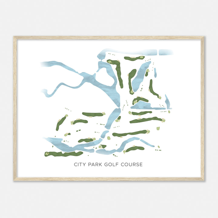 Print of City Park Golf Course Modern Map