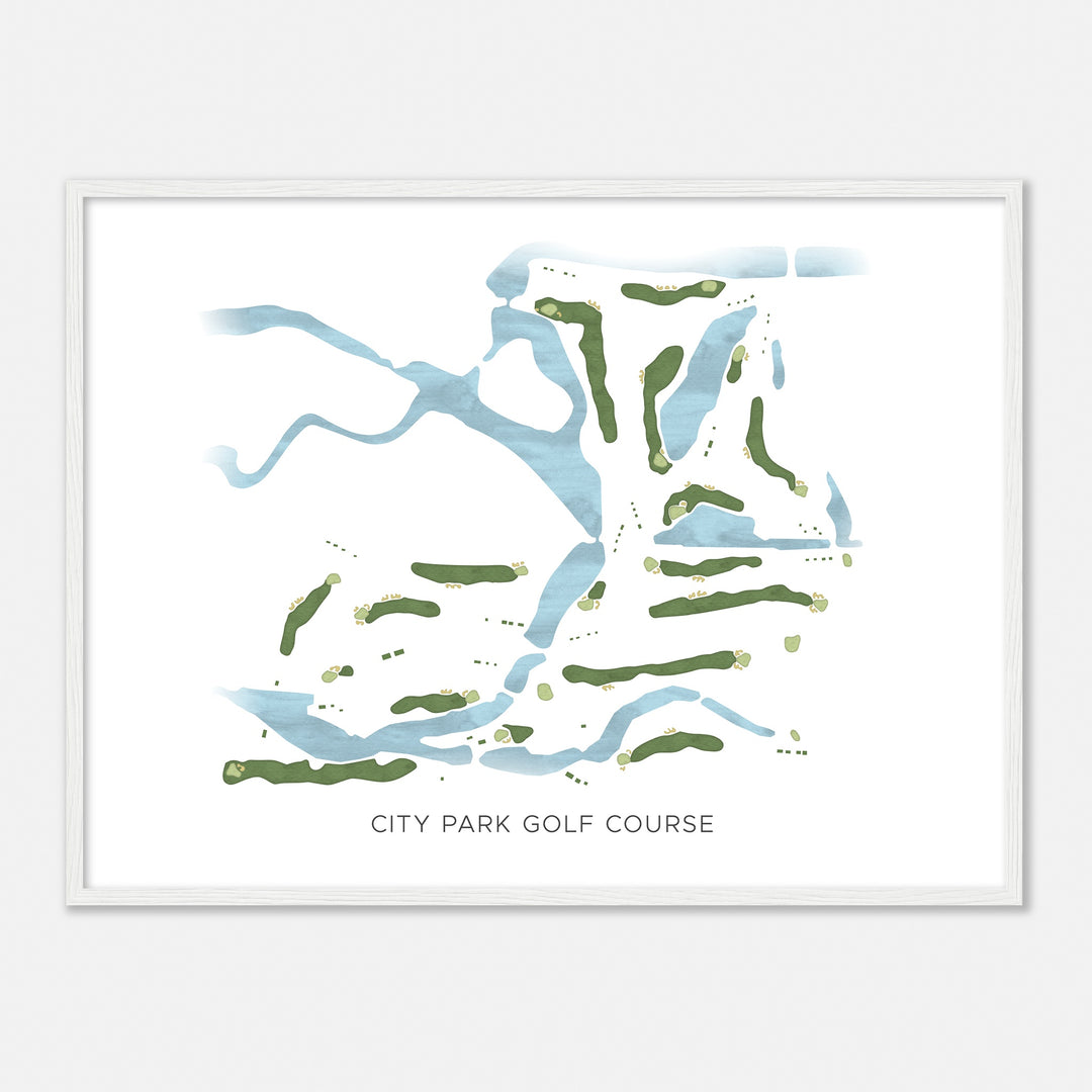 Print of City Park Golf Course Modern Map