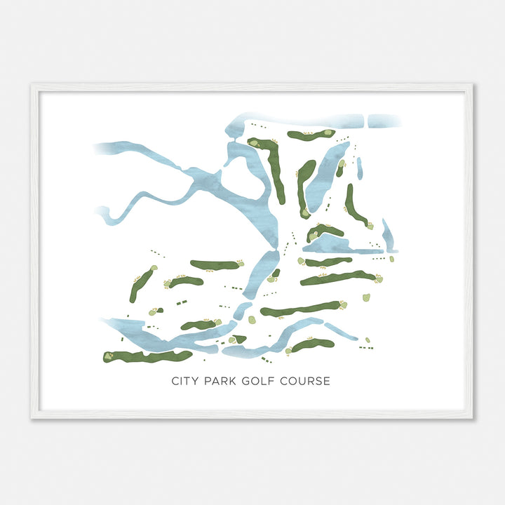 Print of City Park Golf Course Modern Map