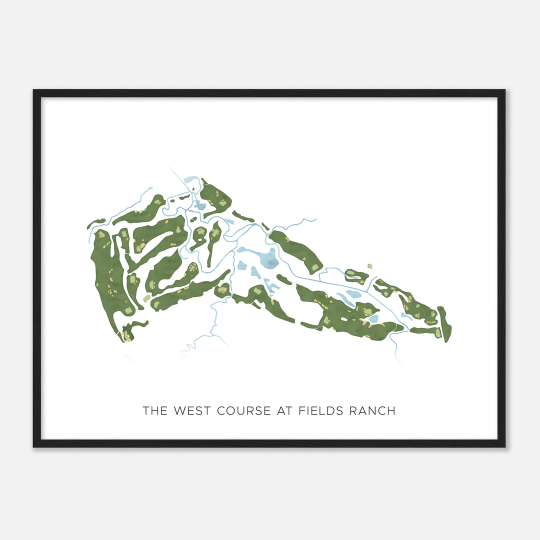 Print of The West Course At Fields Ranch Modern Map