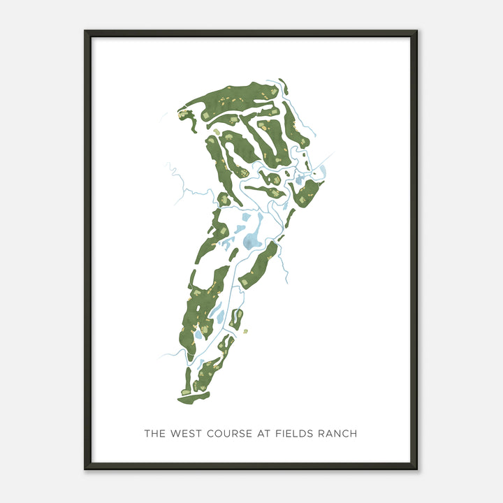 Print of The West Course At Fields Ranch Modern Map