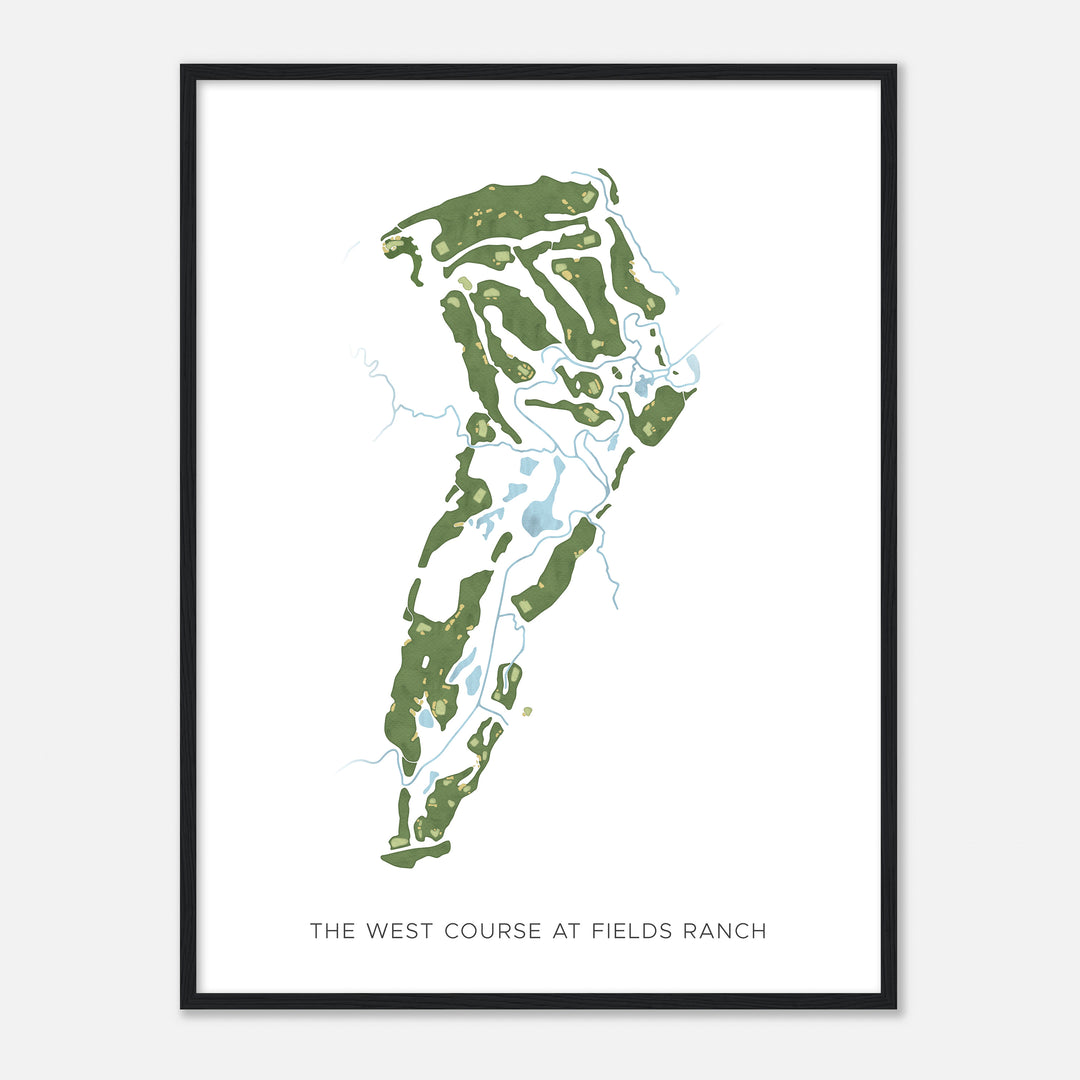 Print of The West Course At Fields Ranch Modern Map
