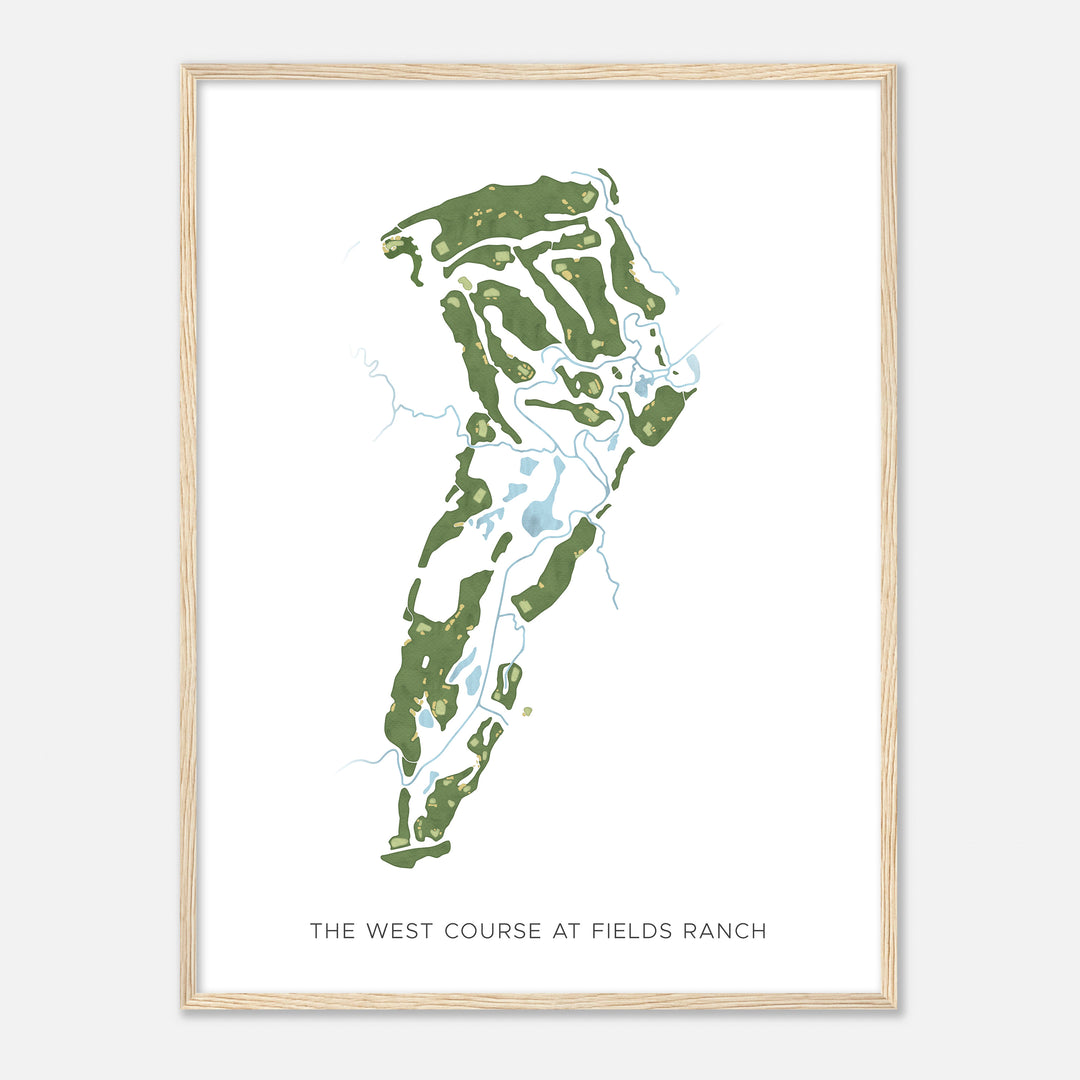 Print of The West Course At Fields Ranch Modern Map