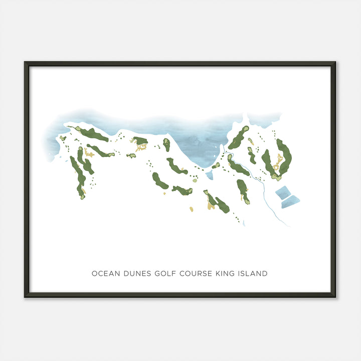 Print of Ocean Dunes Golf Course King Island Modern Map