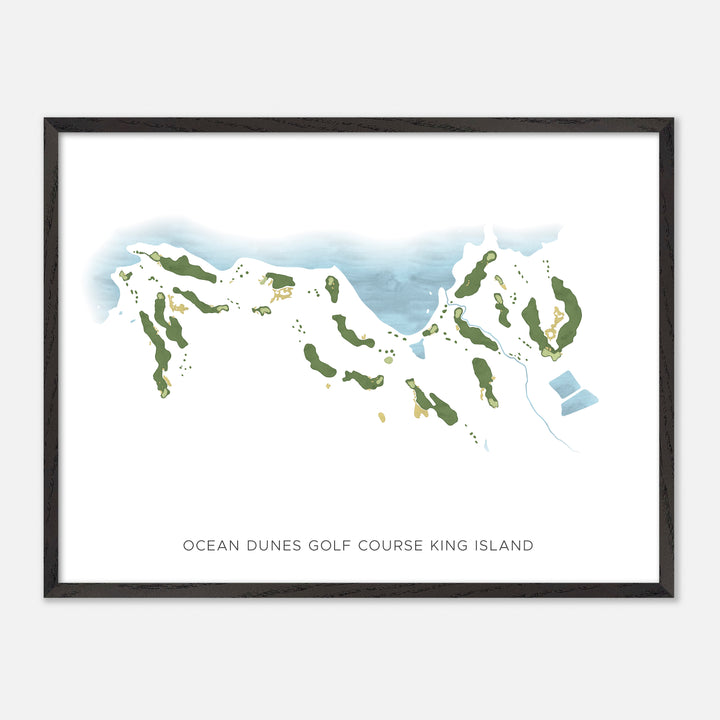Print of Ocean Dunes Golf Course King Island Modern Map