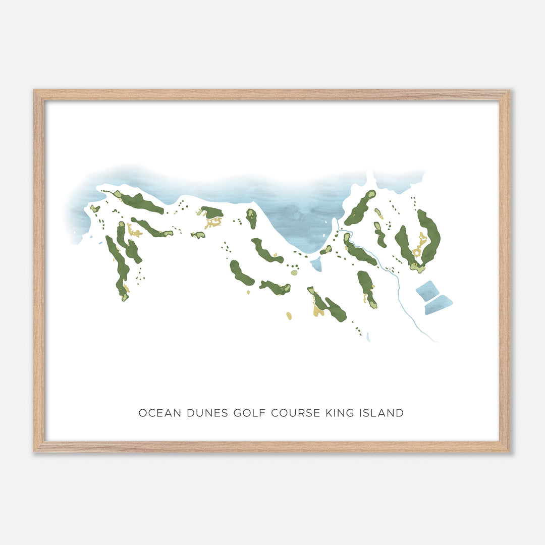 Print of Ocean Dunes Golf Course King Island Modern Map