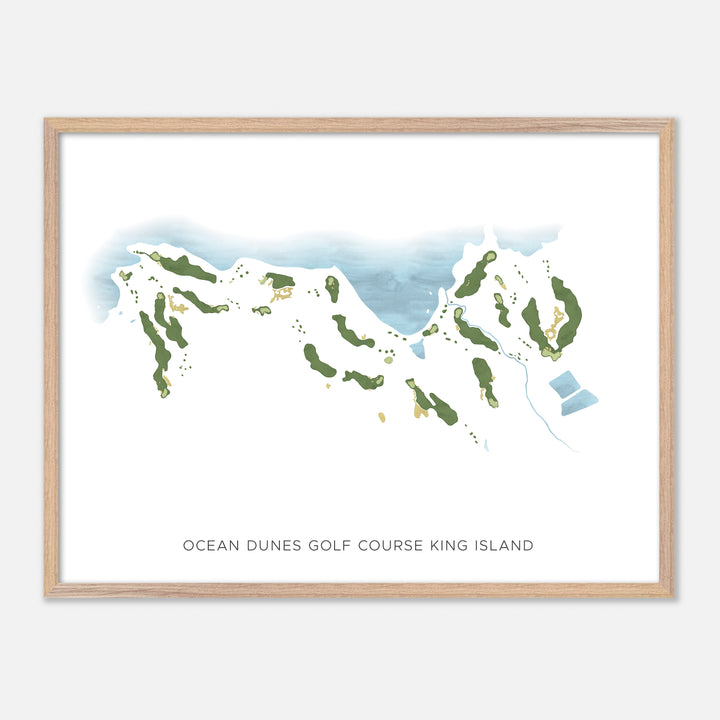 Print of Ocean Dunes Golf Course King Island Modern Map