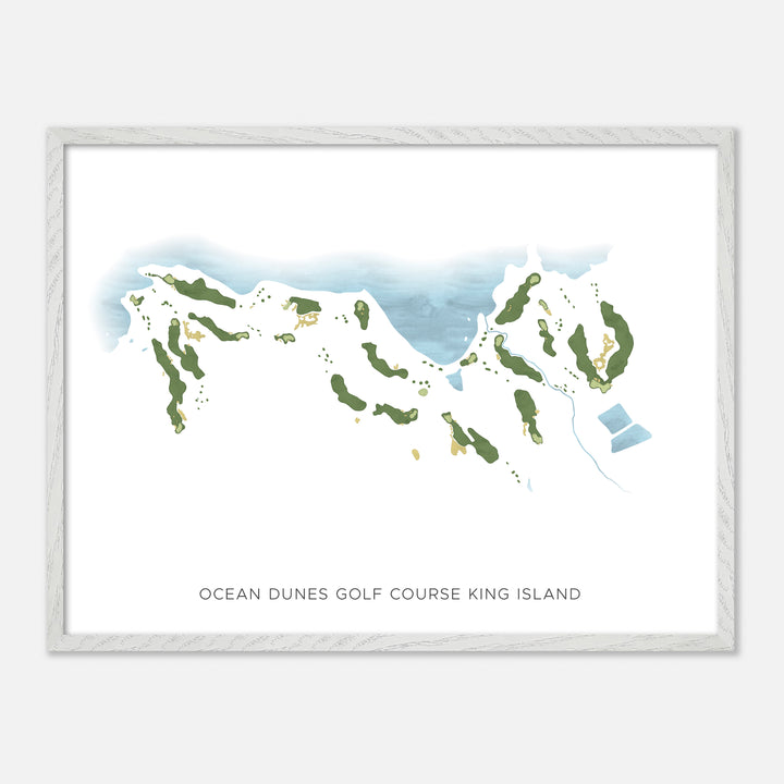 Print of Ocean Dunes Golf Course King Island Modern Map