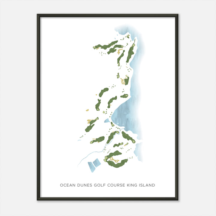 Print of Ocean Dunes Golf Course King Island Modern Map