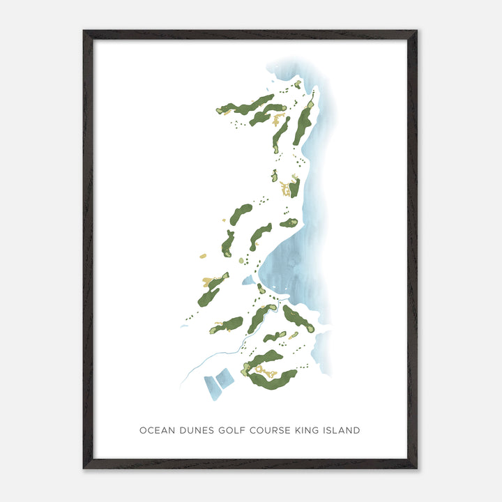 Print of Ocean Dunes Golf Course King Island Modern Map