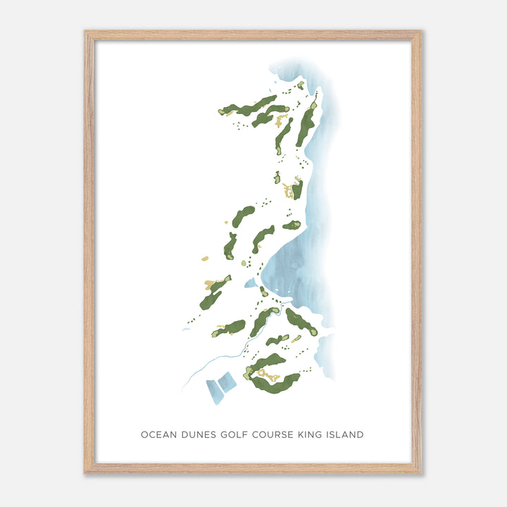 Print of Ocean Dunes Golf Course King Island Modern Map