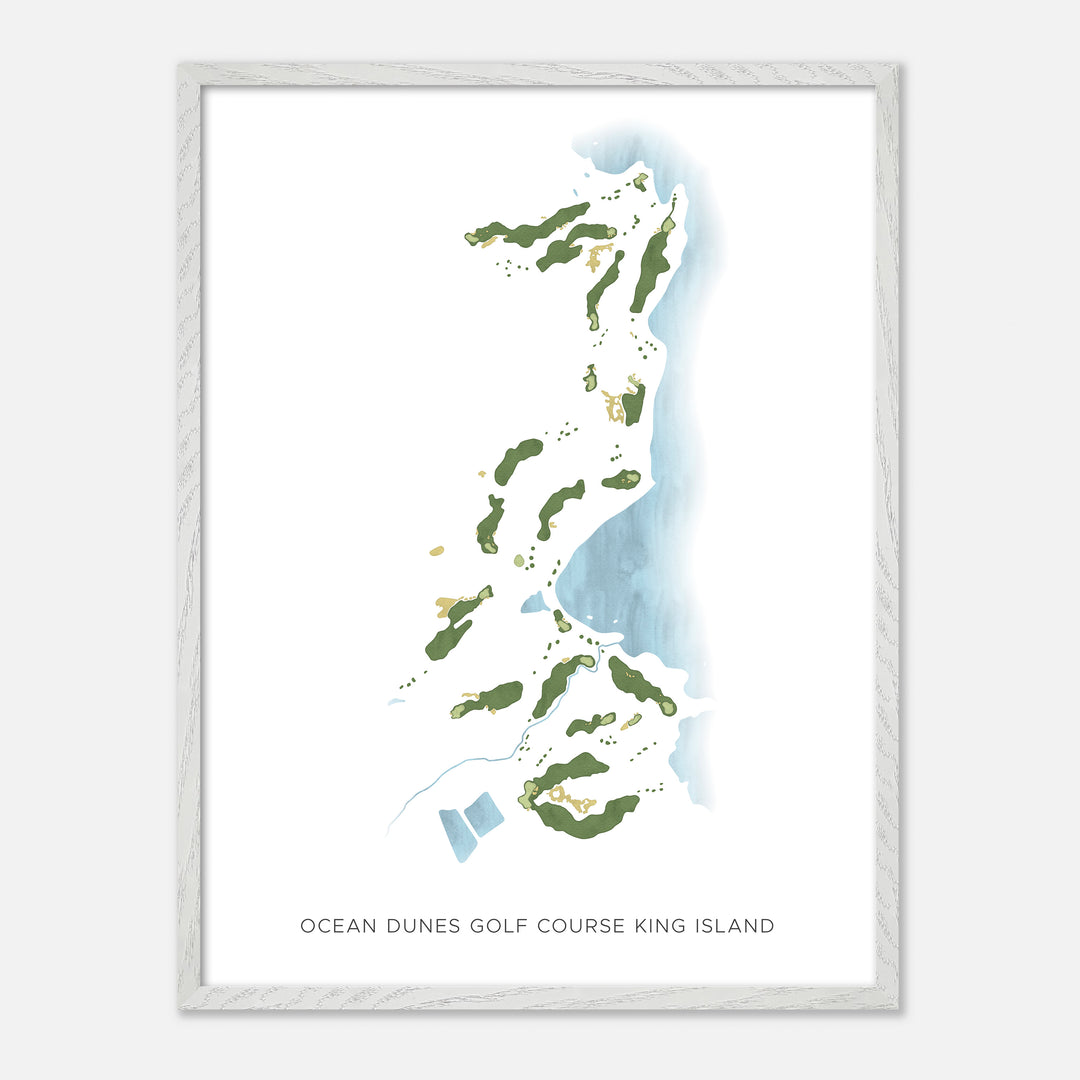 Print of Ocean Dunes Golf Course King Island Modern Map