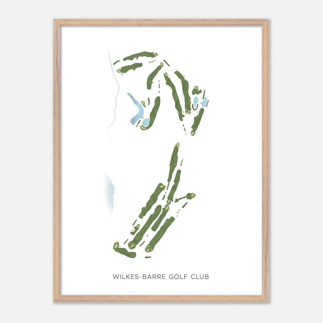 Print of Wilkes-Barre Golf Club Modern Map