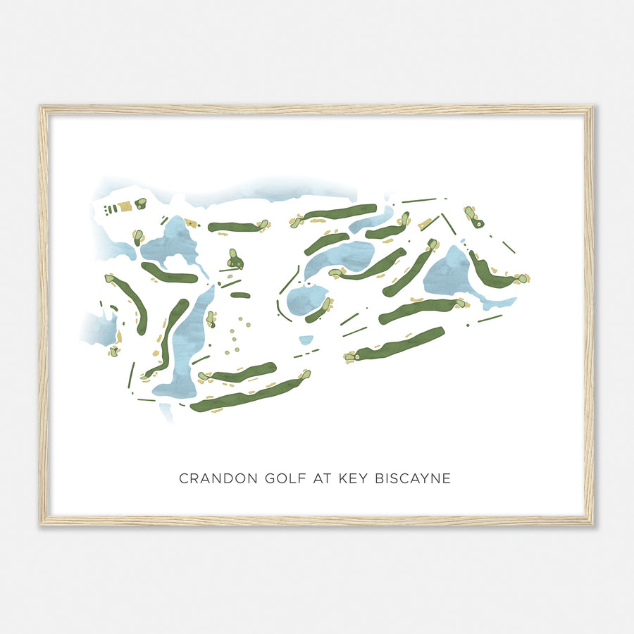 Print of Crandon Golf At Key Biscayne Modern Map