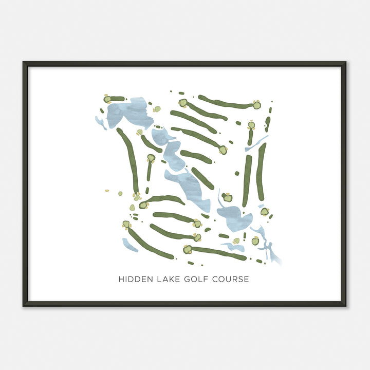 Print of Hidden Lake Golf Course Modern Map