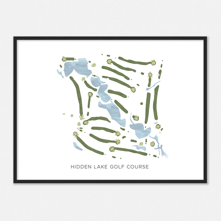 Print of Hidden Lake Golf Course Modern Map
