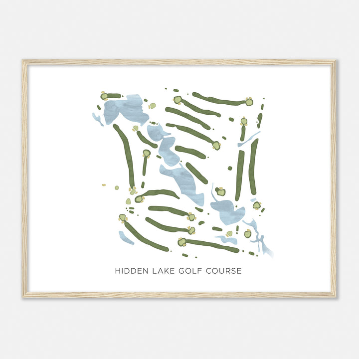 Print of Hidden Lake Golf Course Modern Map