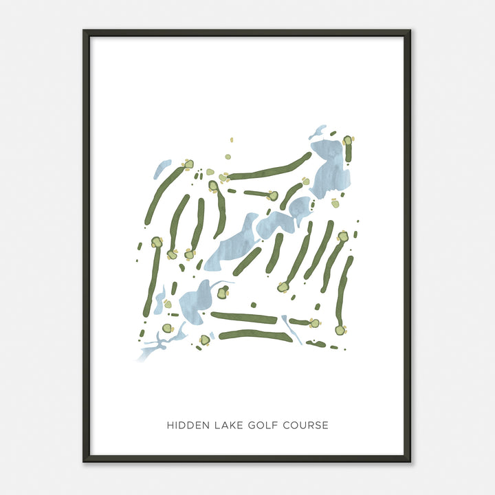 Print of Hidden Lake Golf Course Modern Map