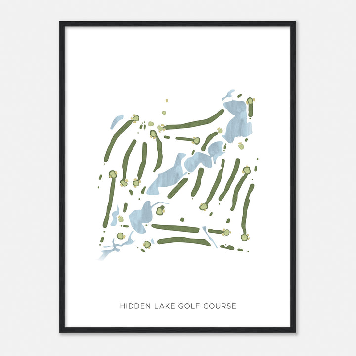 Print of Hidden Lake Golf Course Modern Map
