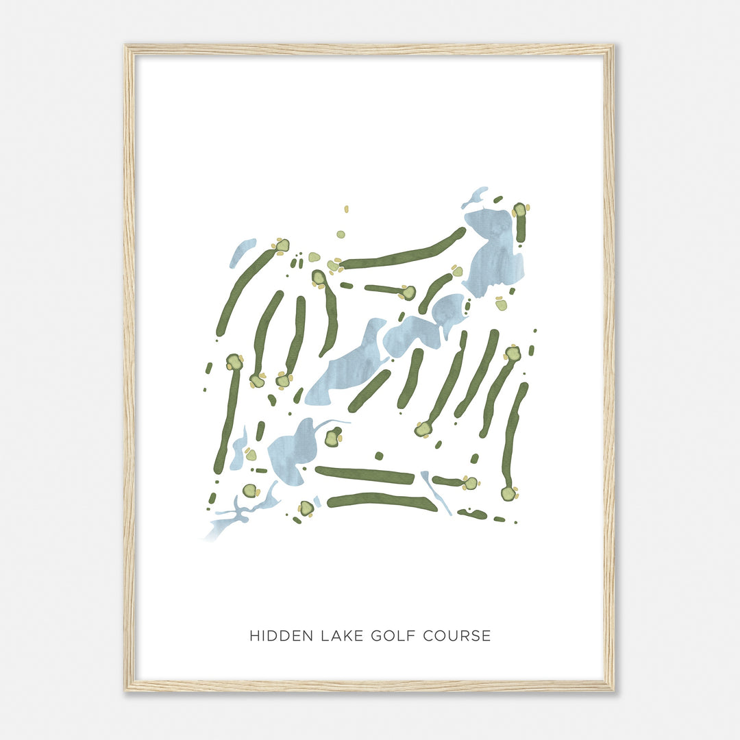 Print of Hidden Lake Golf Course Modern Map