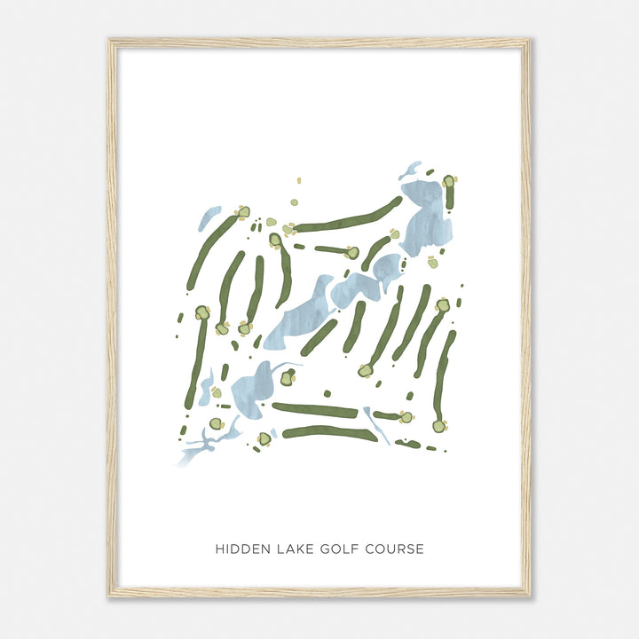 Print of Hidden Lake Golf Course Modern Map