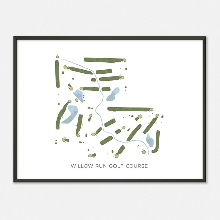Print of Willow Run Golf Course Modern Map