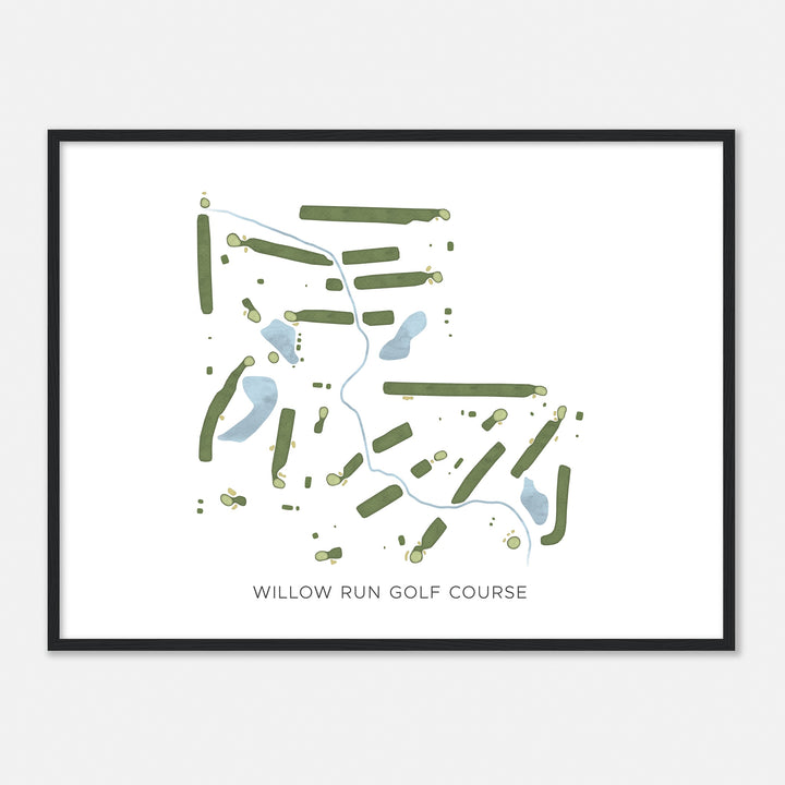 Print of Willow Run Golf Course Modern Map
