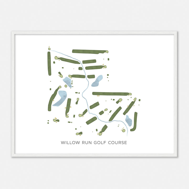 Print of Willow Run Golf Course Modern Map