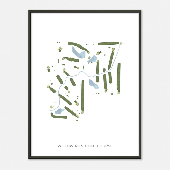 Print of Willow Run Golf Course Modern Map
