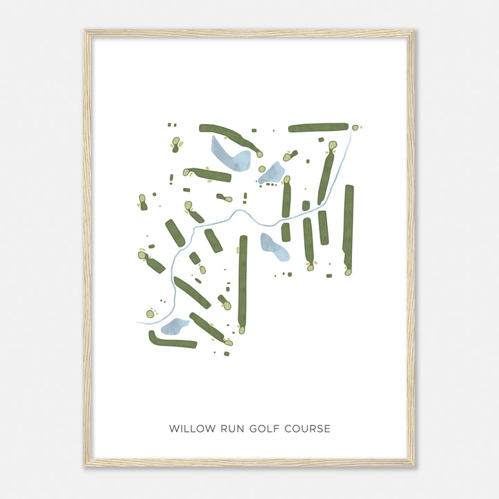 Print of Willow Run Golf Course Modern Map