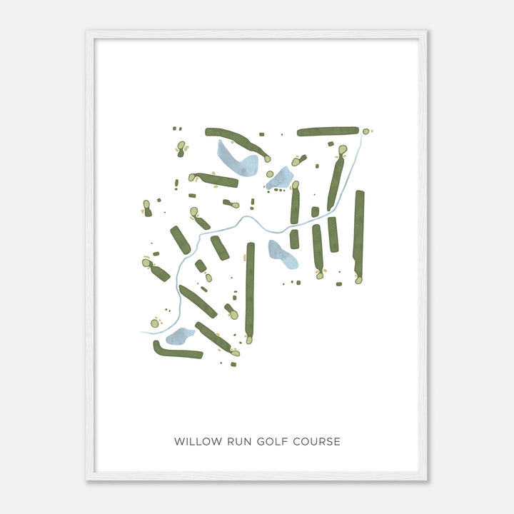 Print of Willow Run Golf Course Modern Map