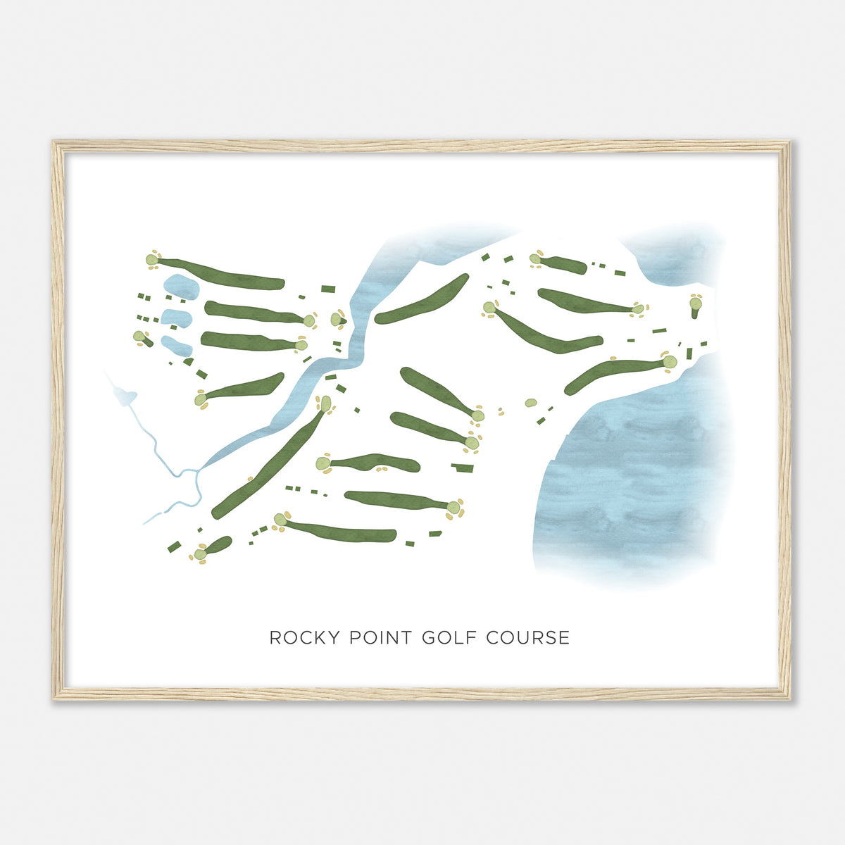 Print of Rocky Point Golf Course Modern Map