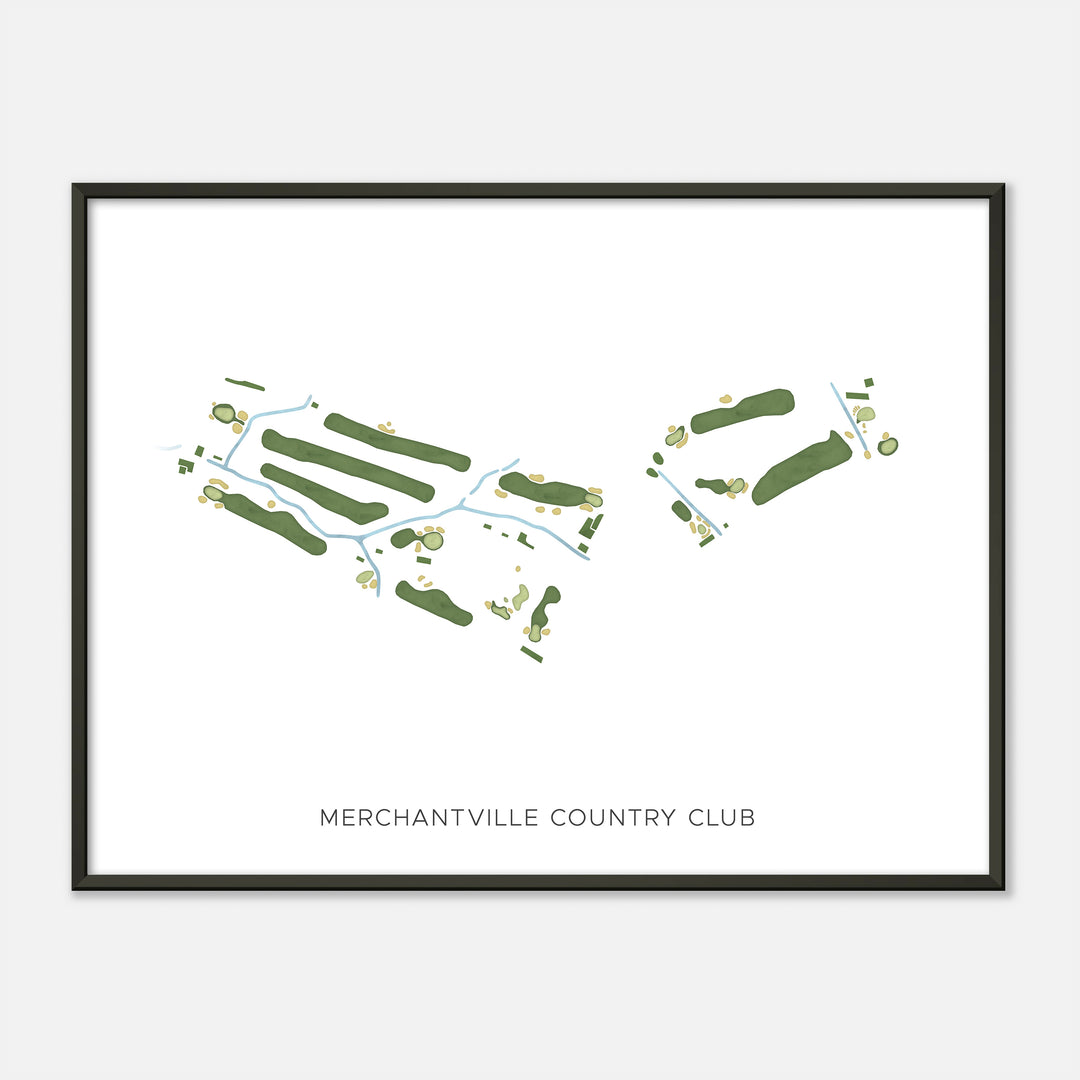 Print of Merchantville Country Club Modern Map