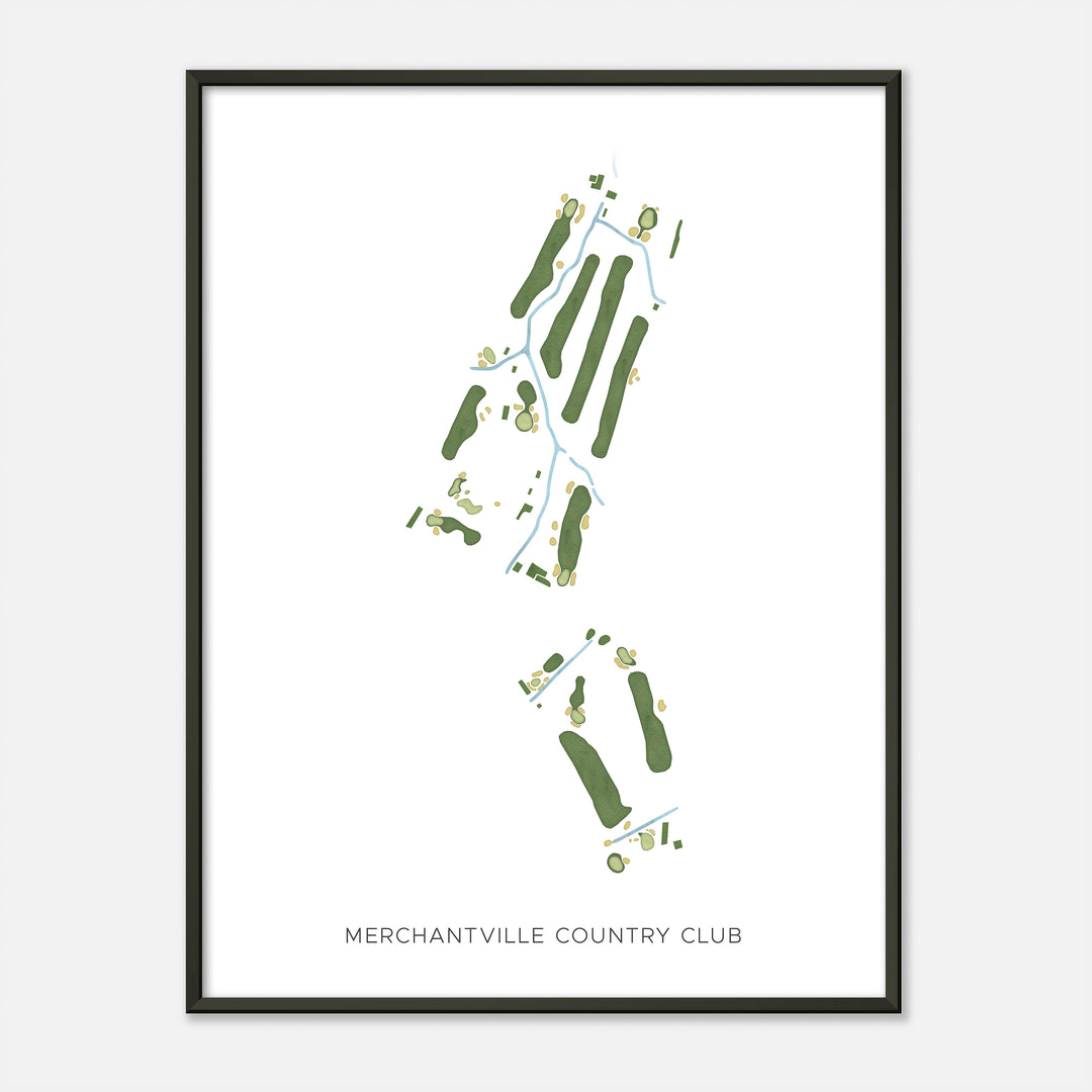 Print of Merchantville Country Club Modern Map