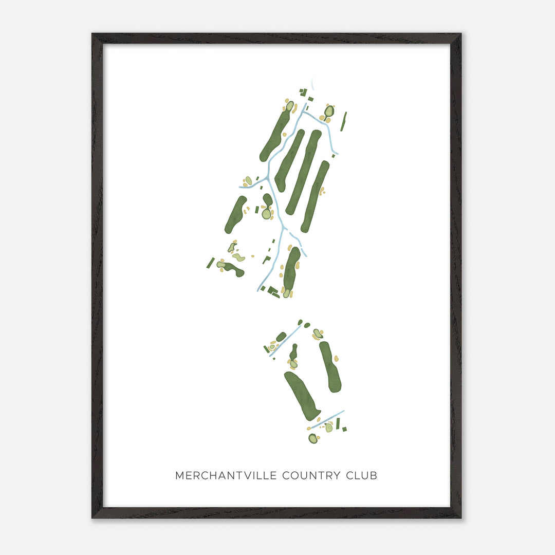 Print of Merchantville Country Club Modern Map