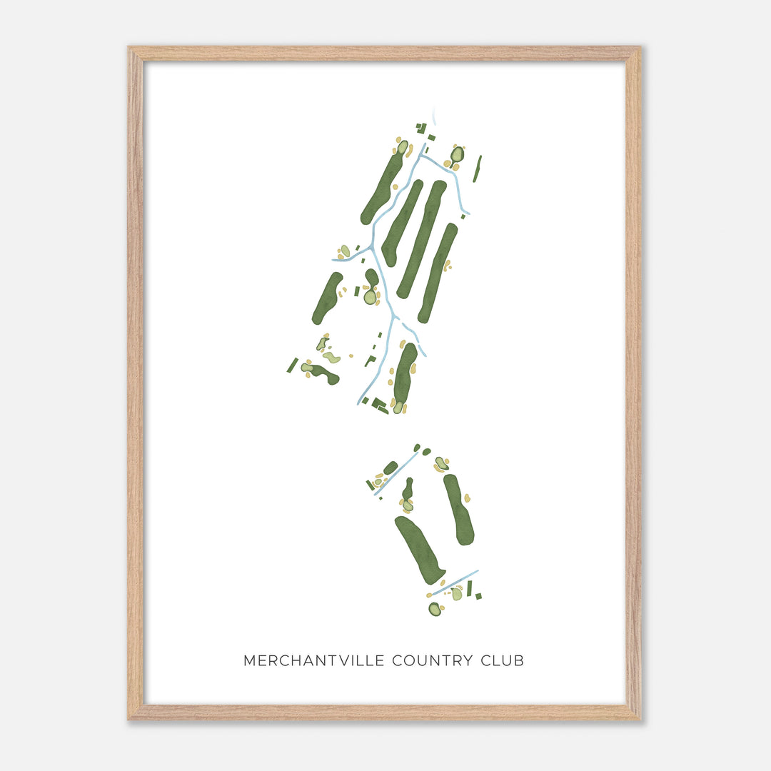 Print of Merchantville Country Club Modern Map